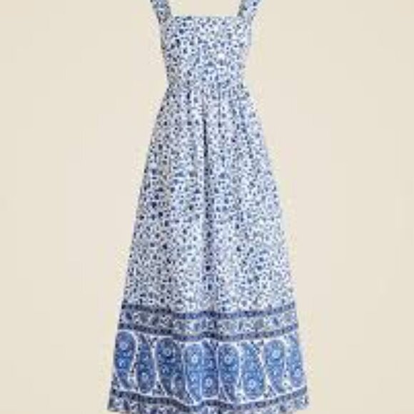 NWT J Crew Dress square neck banana block print 18T (18 Tall) - Picture 2 of 12